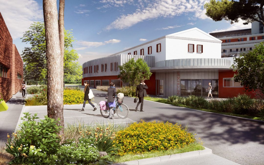 CHANTIER EN COURS DE REALISATION : Construction d’un 5ème et 6ème bunker de radiothérapie et réaménagement du bâtiment de cancérologie au CHD VENDEE à La Roche-sur-Yon (85)